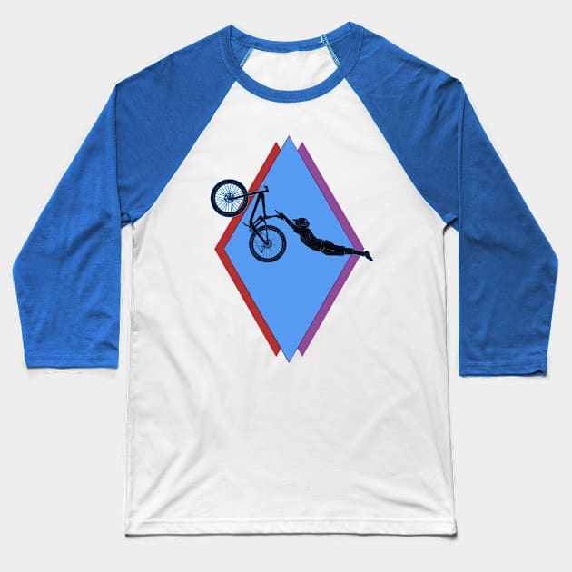 MTB - Epic Slopestyle Bike Jump Retro Baseball T-Shirt by TheWanderingFools